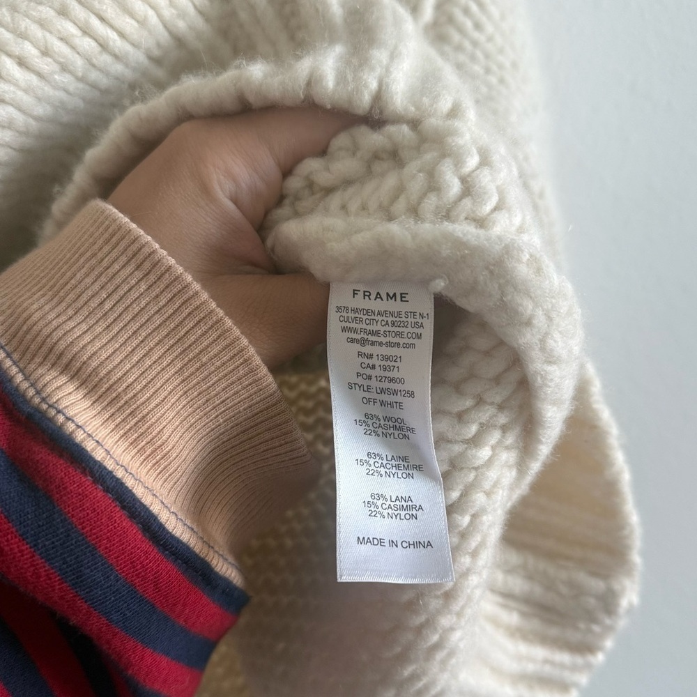 Frame Chunky Cream Crew Neck Sweater - Picture 4 of 4